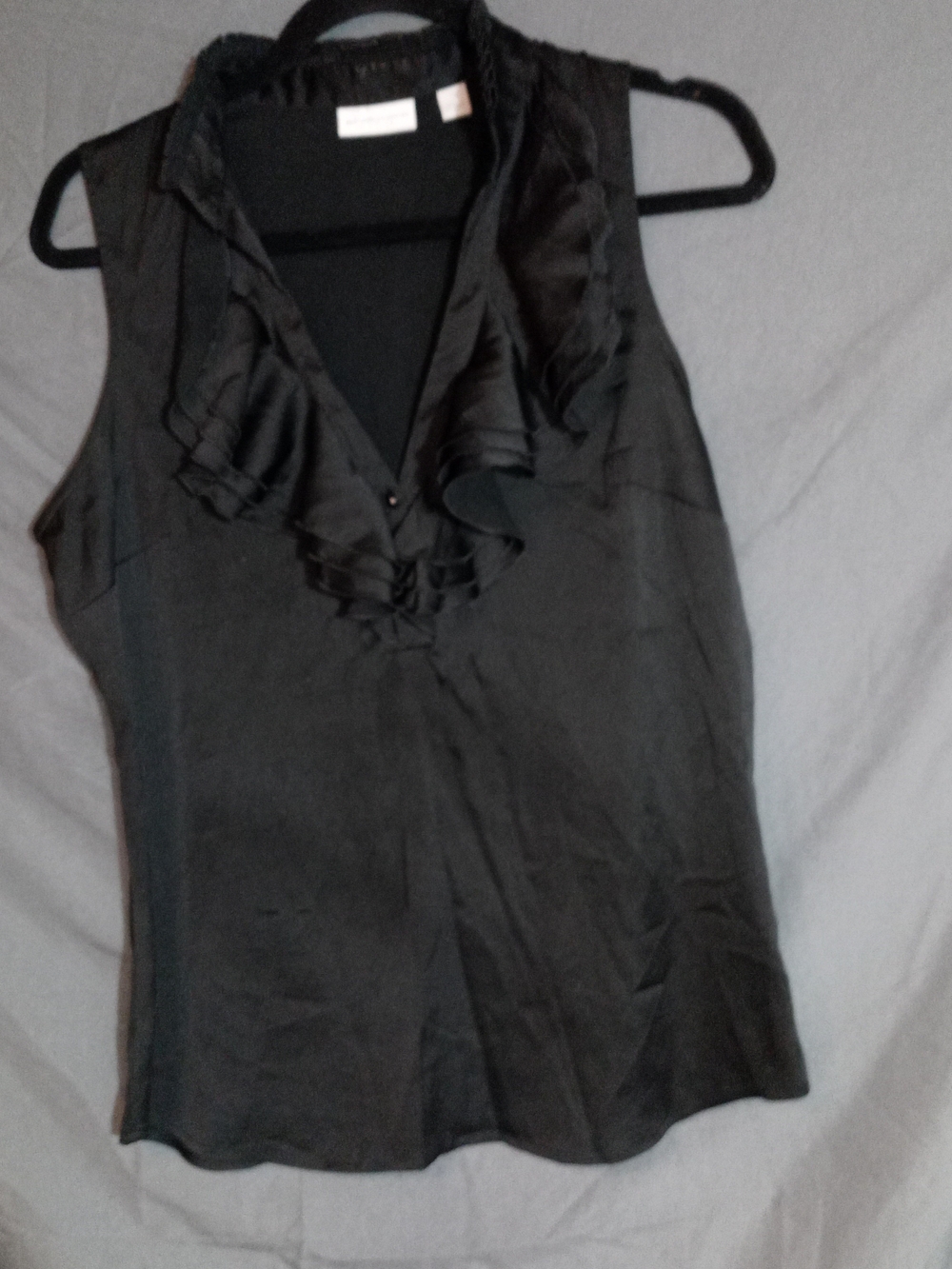 Y2K Corporate Glam! New York & Company Satin Ruffle Tank Top